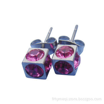 Stainless Steel Crystal Earrings with Nickel and Lead-free, OEM Orders Welcomed